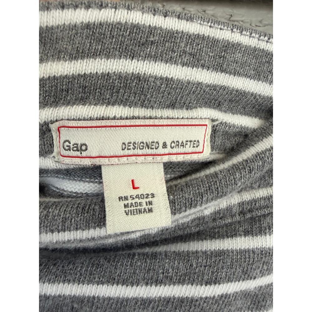 Gap Gray White Striped Cotton Mini Skirt Pockets Casual Skirt Size L - Picture 5 of 9